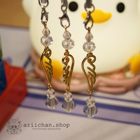 Golden Angel Wing Phone Charm