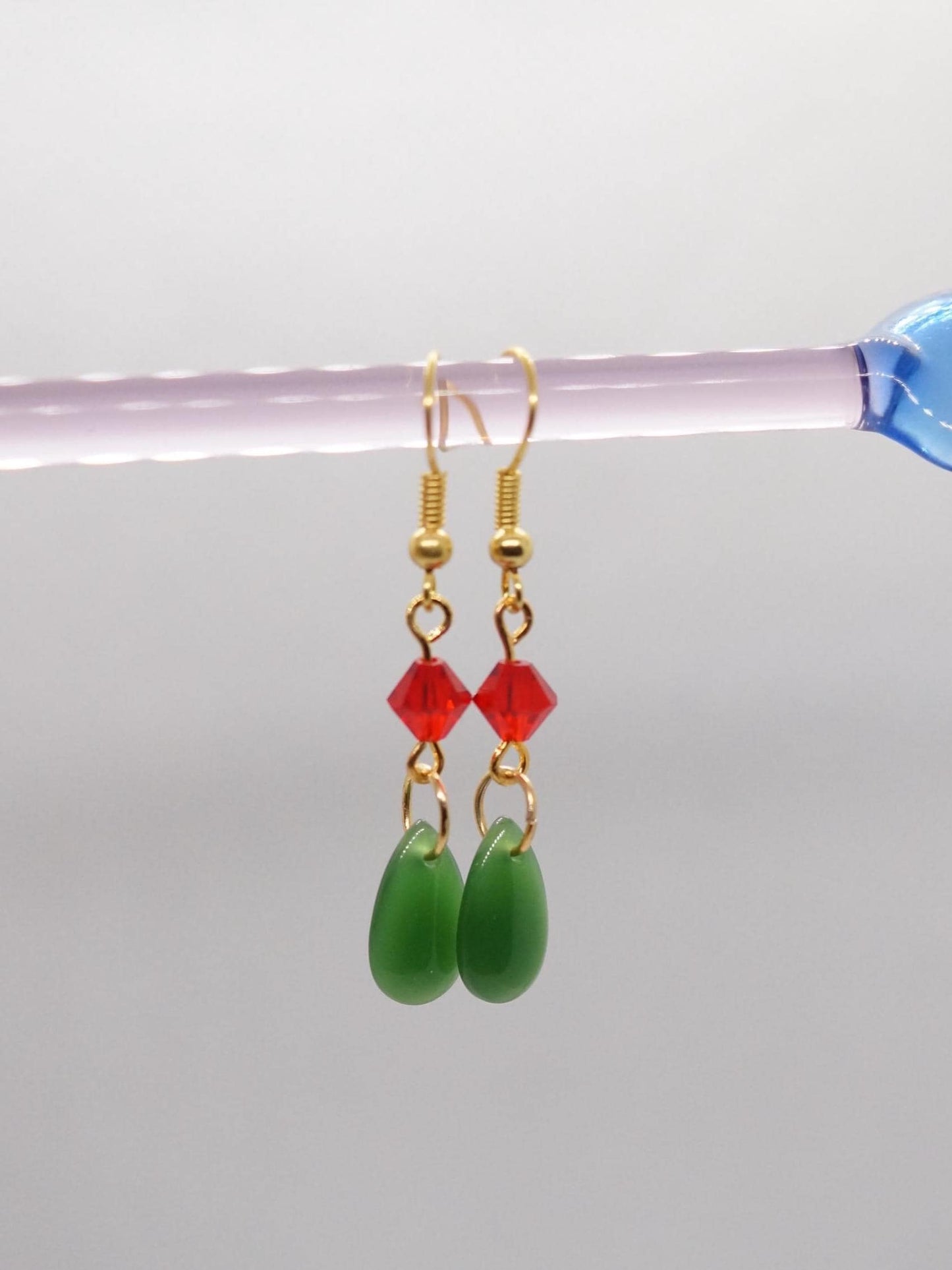 Dainty Howls Moving Castle Dangle Earrings Dark Green Earrings