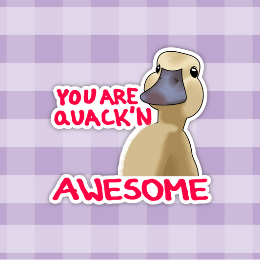 You are QUACKIN awsome Vinyl Sticker