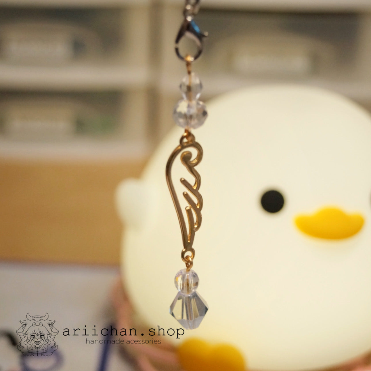 Golden Angel Wing Phone Charm