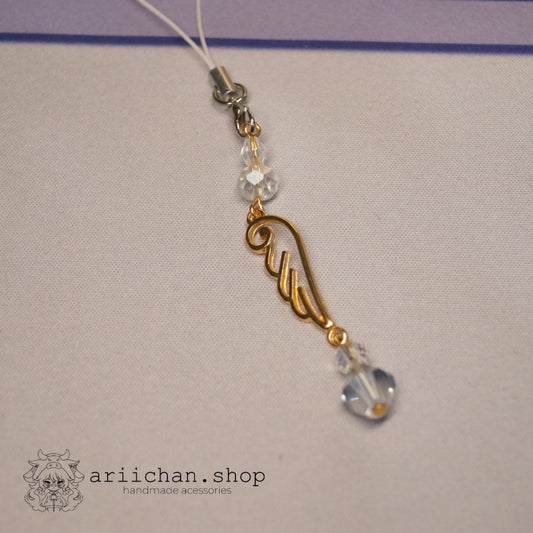 Golden Angel Wing Phone Charm