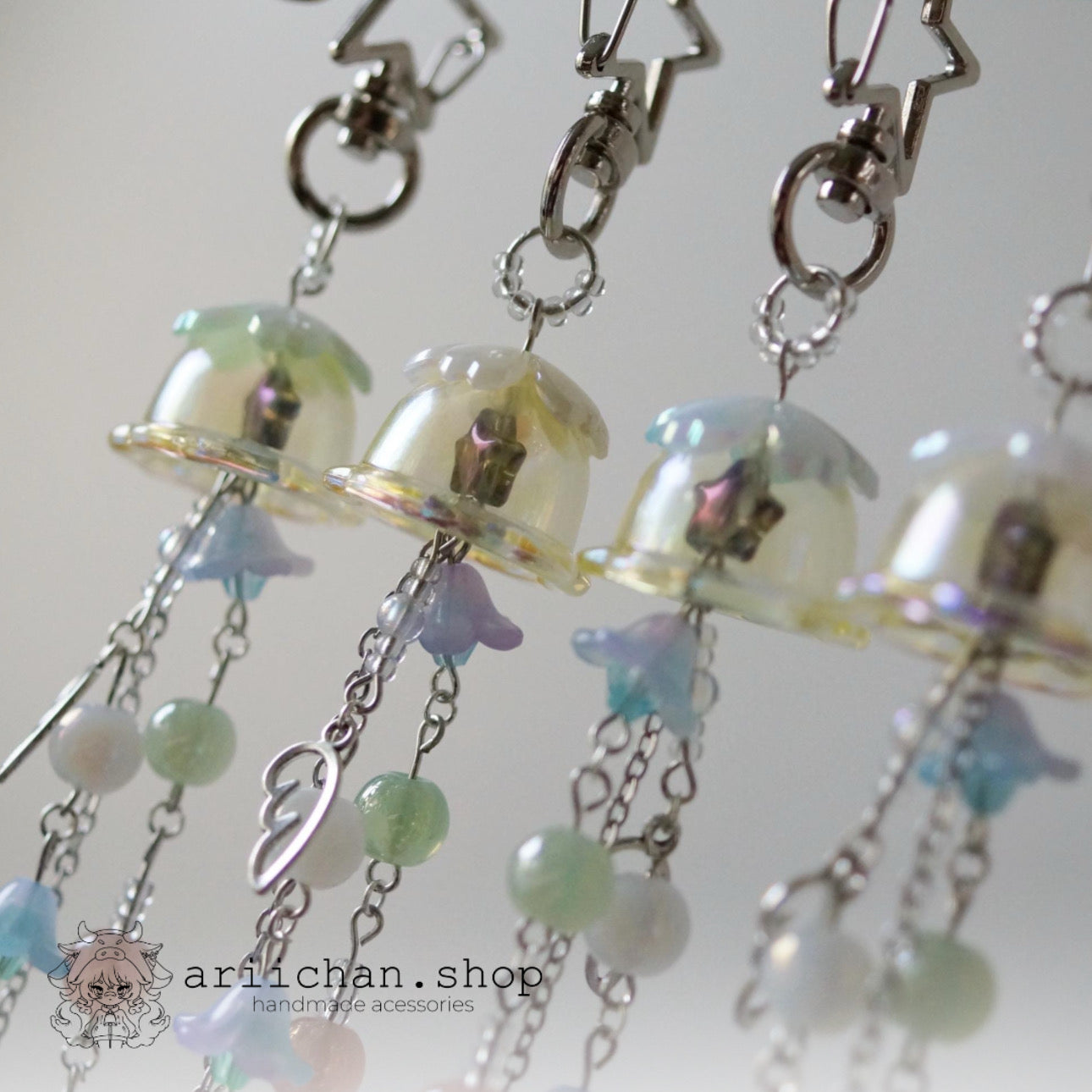 Cute Beaded Jellyfish Keychain