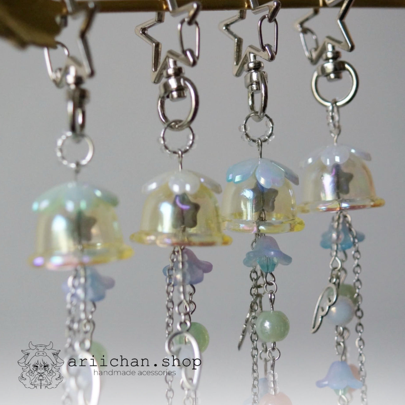 Cute Beaded Jellyfish Keychain
