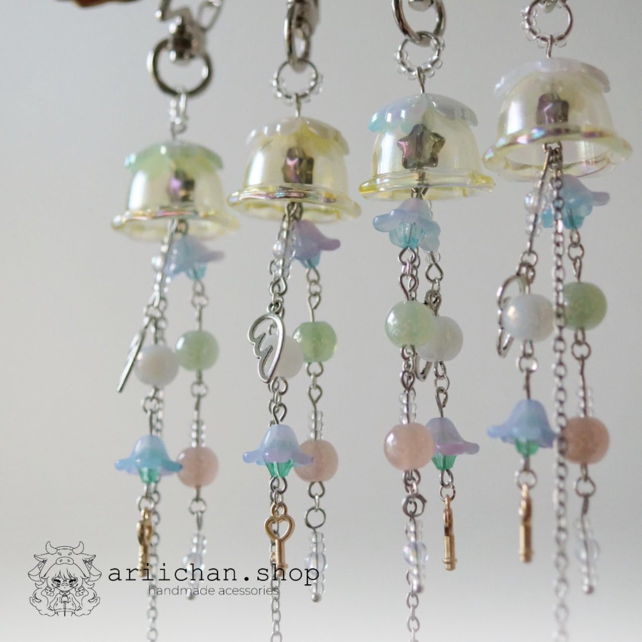 Cute Beaded Jellyfish Keychain