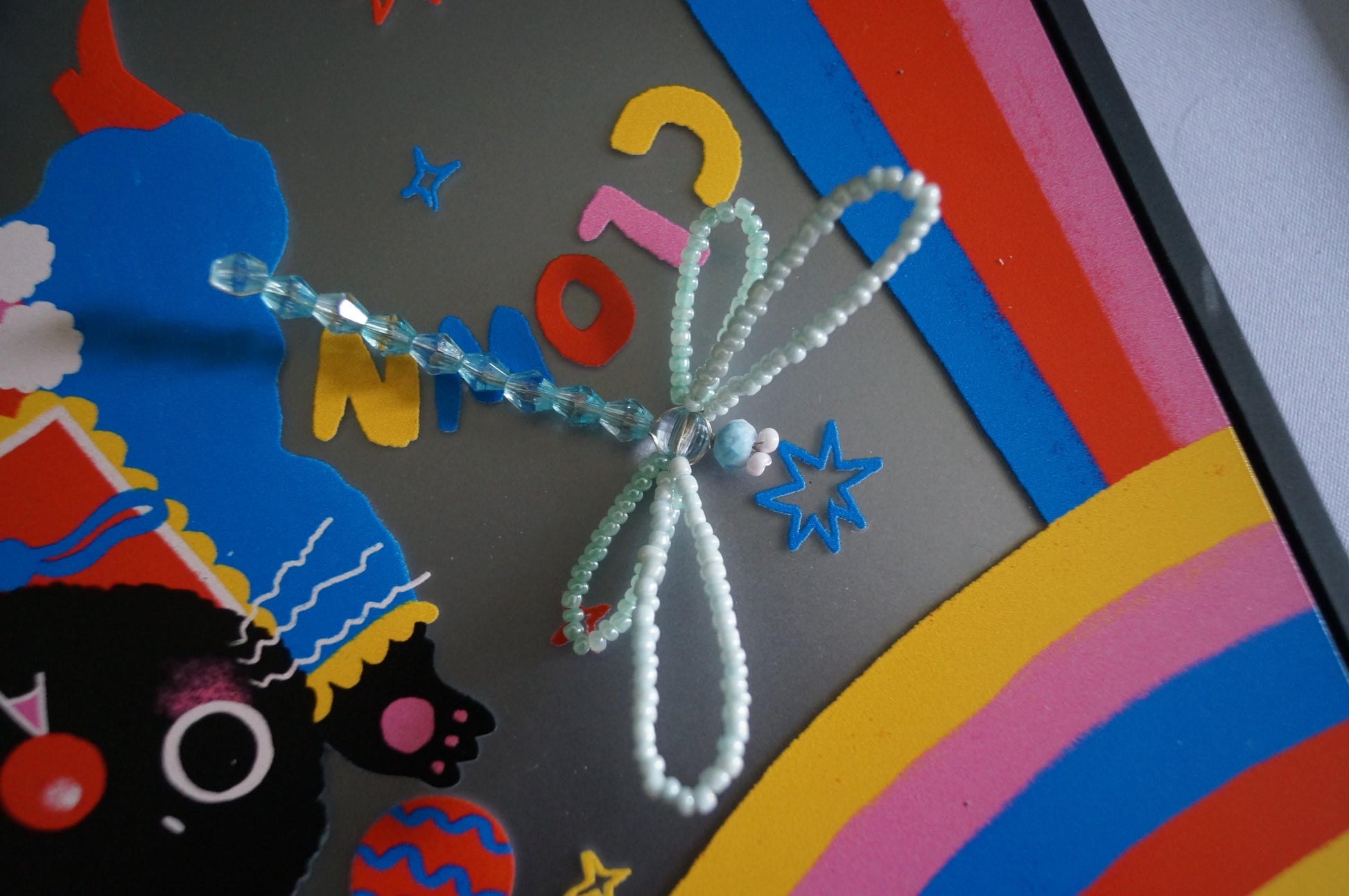 Seed bead collectable Crystal Dragonfly Blue Trinket