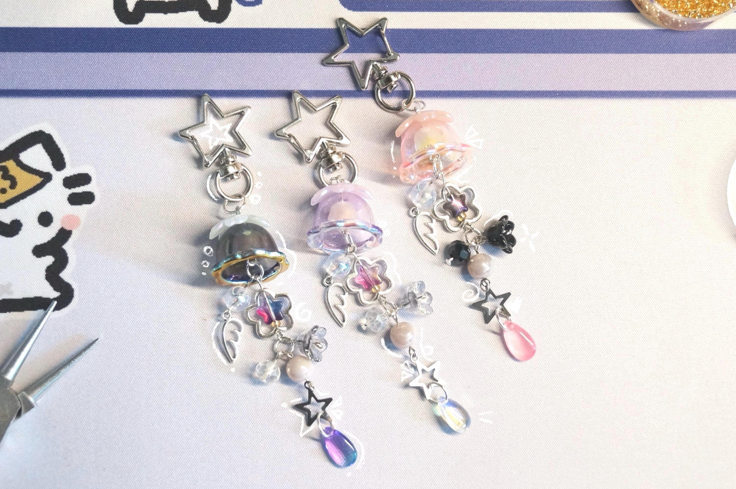 Set of 3 Hunt/x Kpop Demon Hunter Inspired Jellyfish Keychain